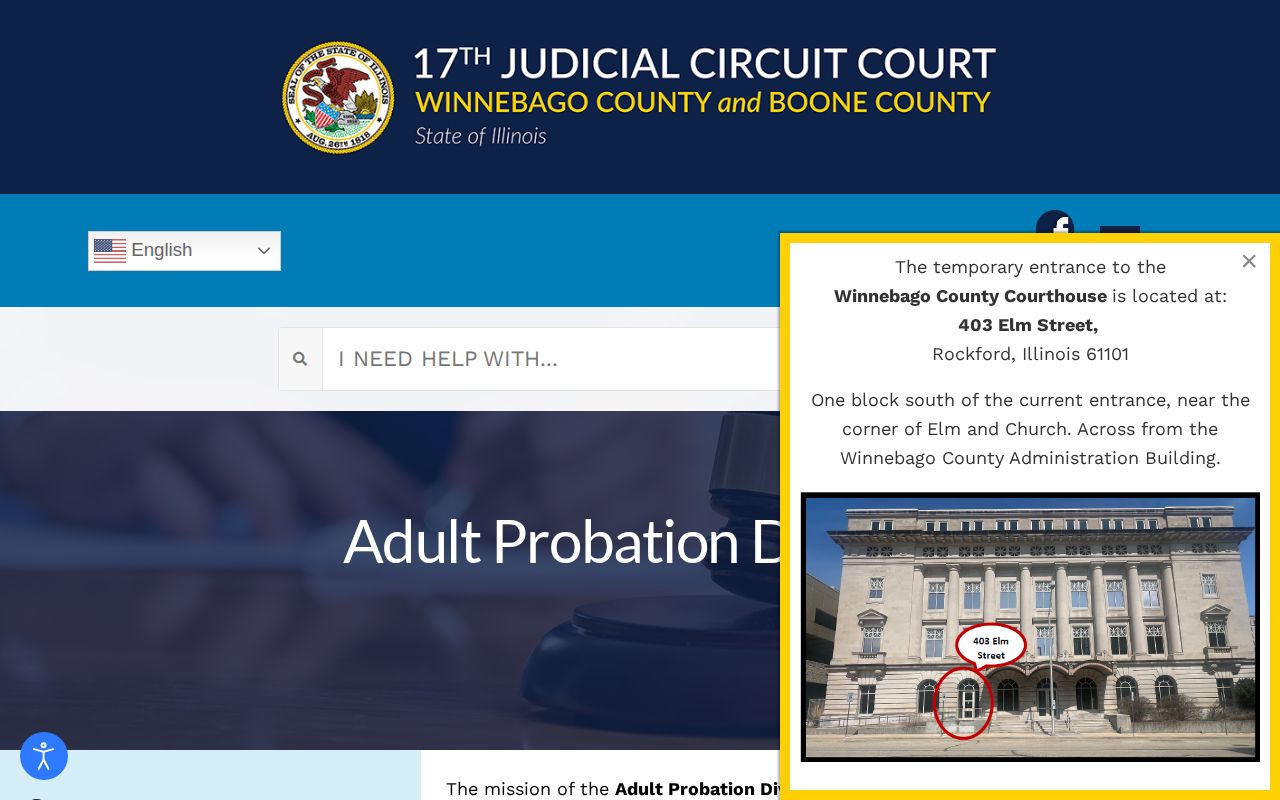 Official Winnebago County Adult Probation Division page