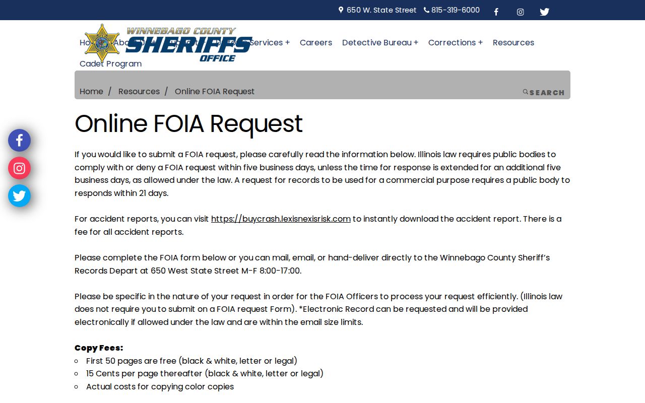 Winnebago County released mugshot Sheriff FOIA request